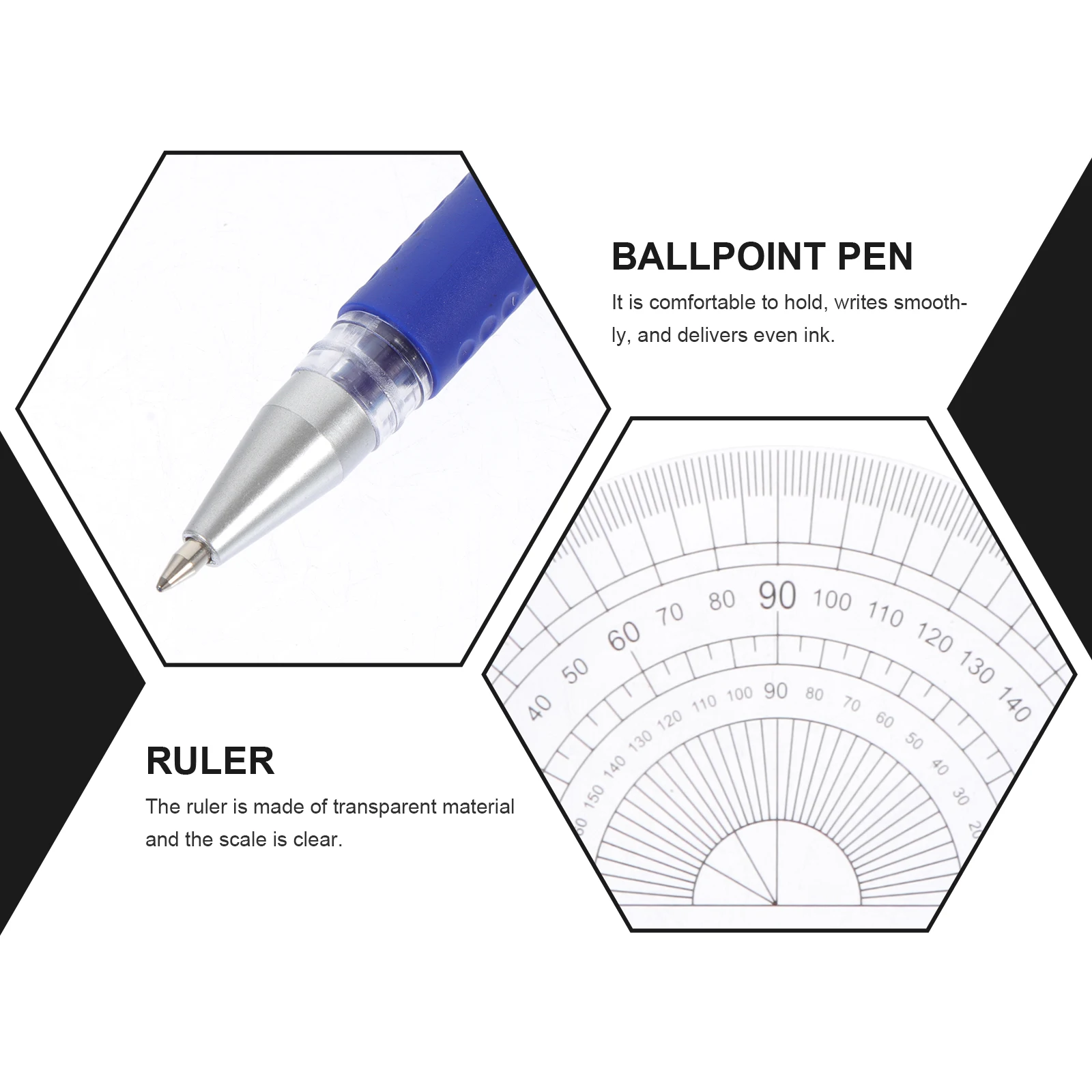 

Plastic Drawing Kit 2 Sets Compass Ruler Engineering Stationery Drafting Tools Storage Bag School Supplies Geometry Set Art