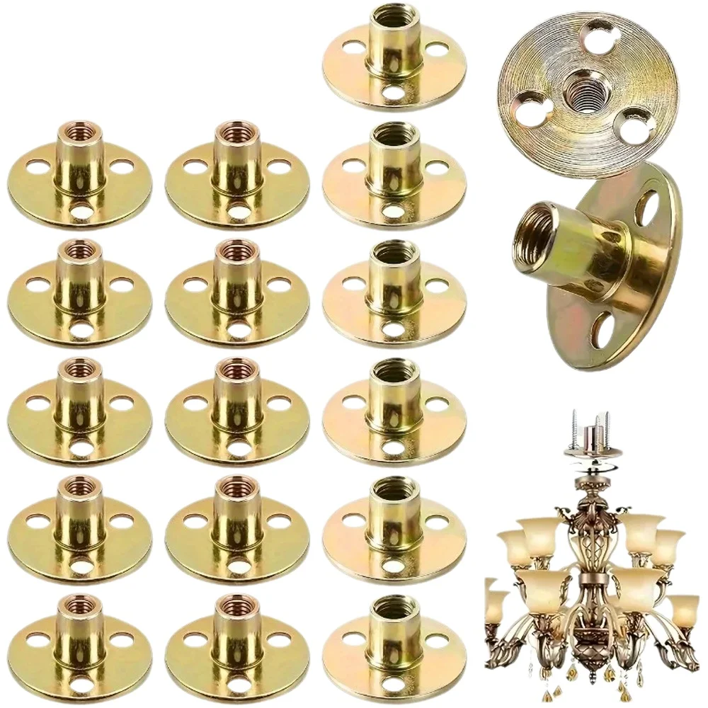 Ijzeren Plaat Moer Drie-gat Flensmoeren M6 M8 M10 Koppeling Draad Meubels Sluiting Slot Bank Meubelaccessoire Sluiting T-moeren - afbeelding 2
