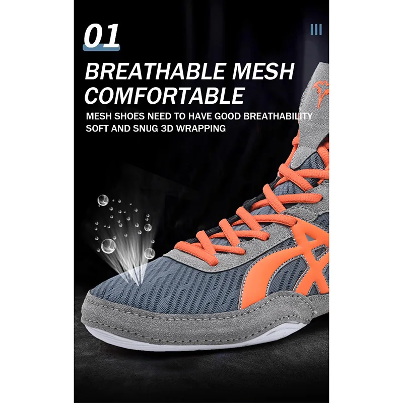 Mid Cut Professional-Grade Anti-Friction Wrestling Shoes Unisex Athletic Shoes Sports Fitness Boots Combat Fighting Shoes