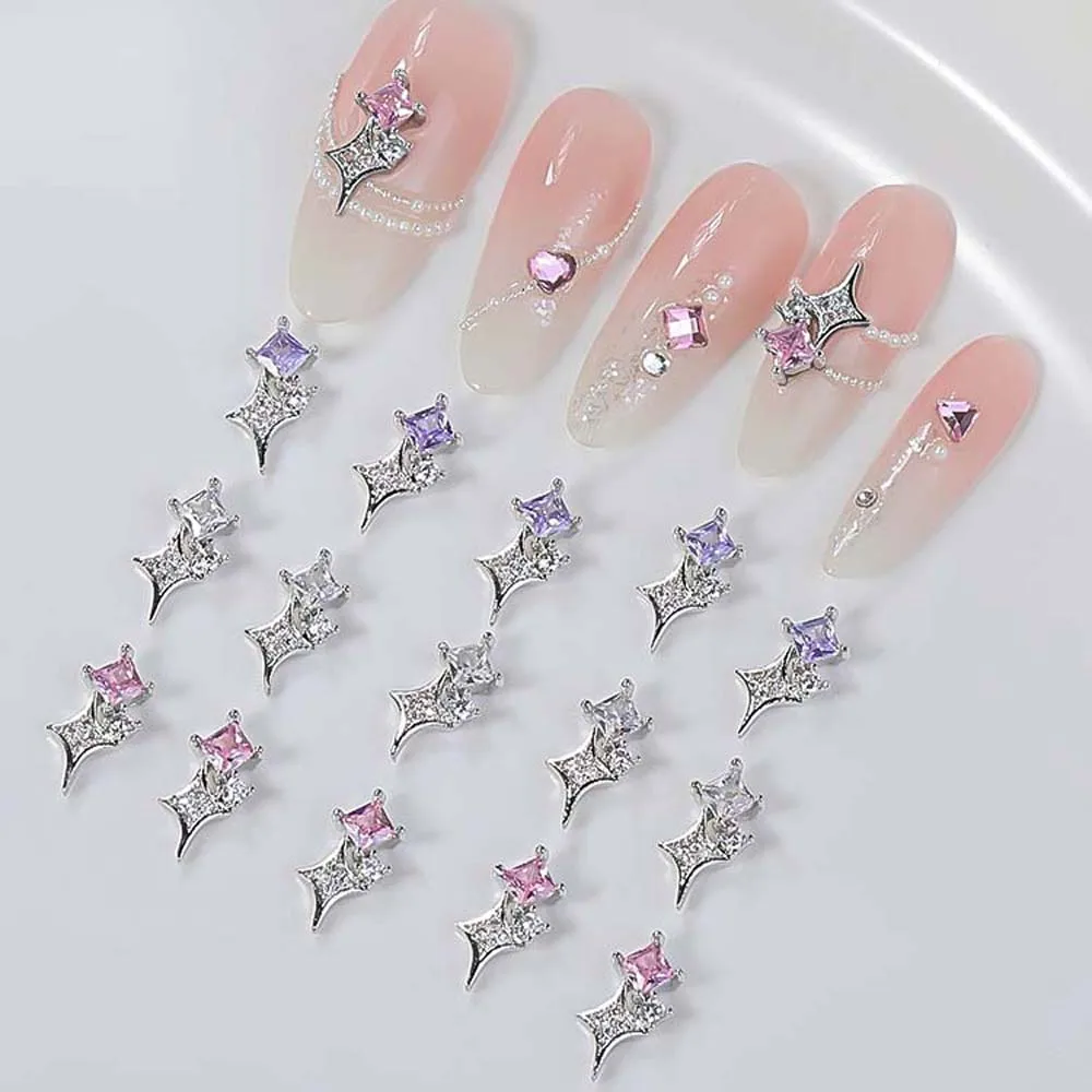 Materiale per Manicure decorazioni per unghie a stella accessori per unghie zircone Nail Art Charms Star Nail strass forniture per unghie viola