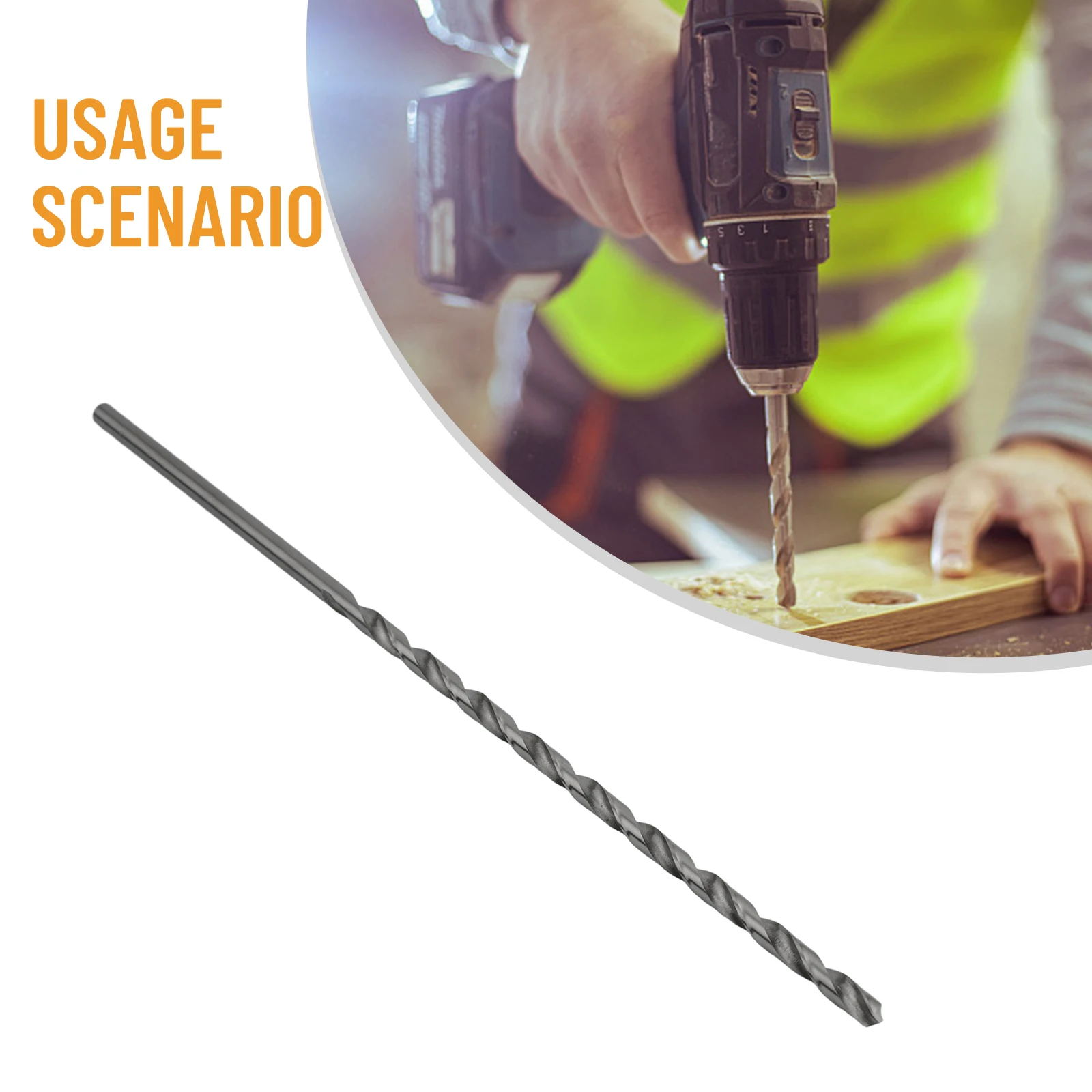 1pcs 300mm Extra Long Drill Bit HSS High Speed Steel 7/8/9/10/11/12/13/14/15/16mm Double Groove Drill Round Shank For Steel Wood