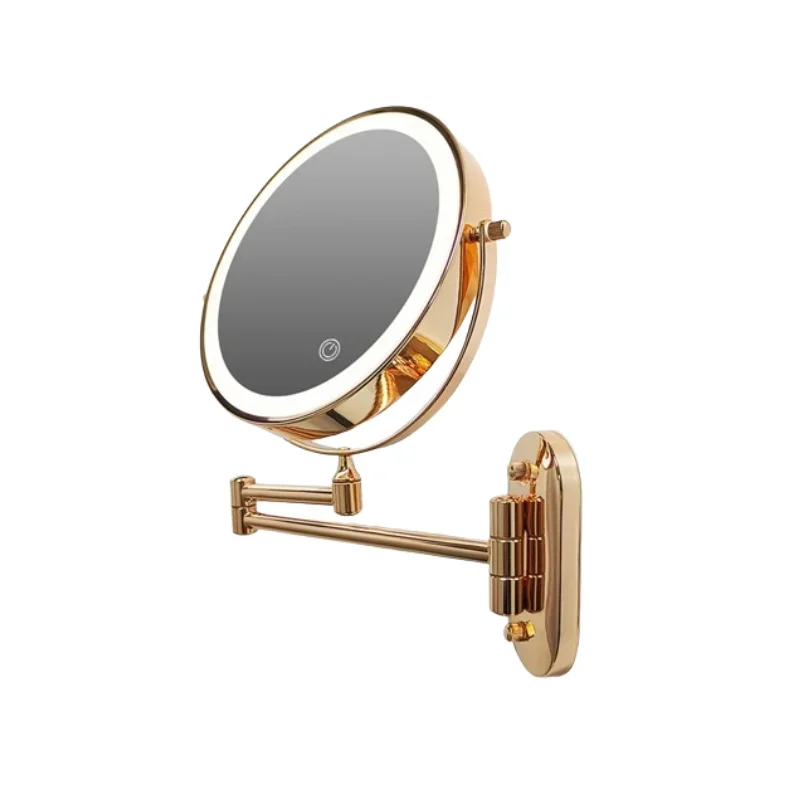 8 Inch Rose Gold Wall Mounted Makeup LED Mirror 3X-10X Magnifying USB Charing Double Side Bathroom Smart Shaving Cosmetic Mirror