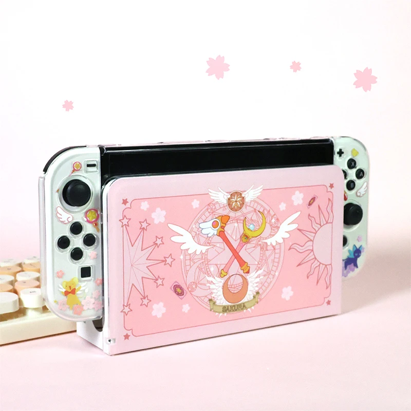Kawaii Pink Switch OLED Protective Shell NS Controller Joy-Con Split Hard  Cover Protection Case For Nintendo Switch Accessories