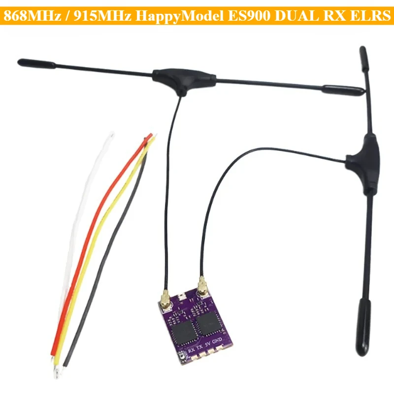 

868MHz / 915MHz HappyModel ES900 DUAL RX ELRS Diversity Receiver Module Built-in TCXO for RC Plane FPV Long Range Drone Expand