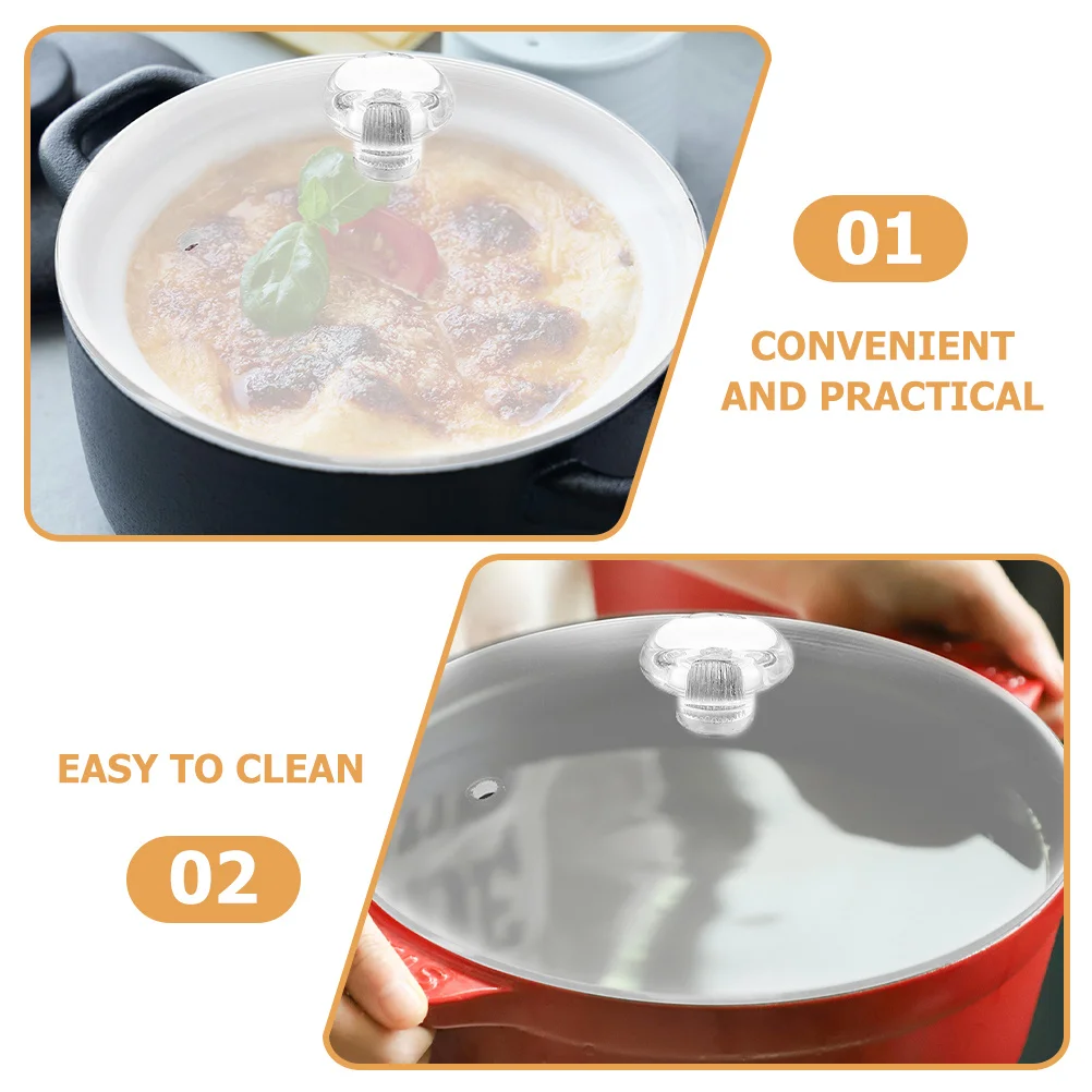 

Universal Glass Soup Pot Lid Heat Resistant Transparent Steam Vent Cooking Cover Replacement Pot Lid for Kitchen