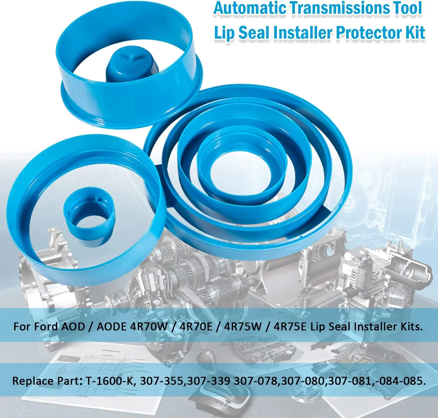 TENG MILE 7PCS/SET Transmissions Tool Lip Seal Installer Protector Kit For Ford AOD AODE 4R70W 4R70E 4R75W 4R75E