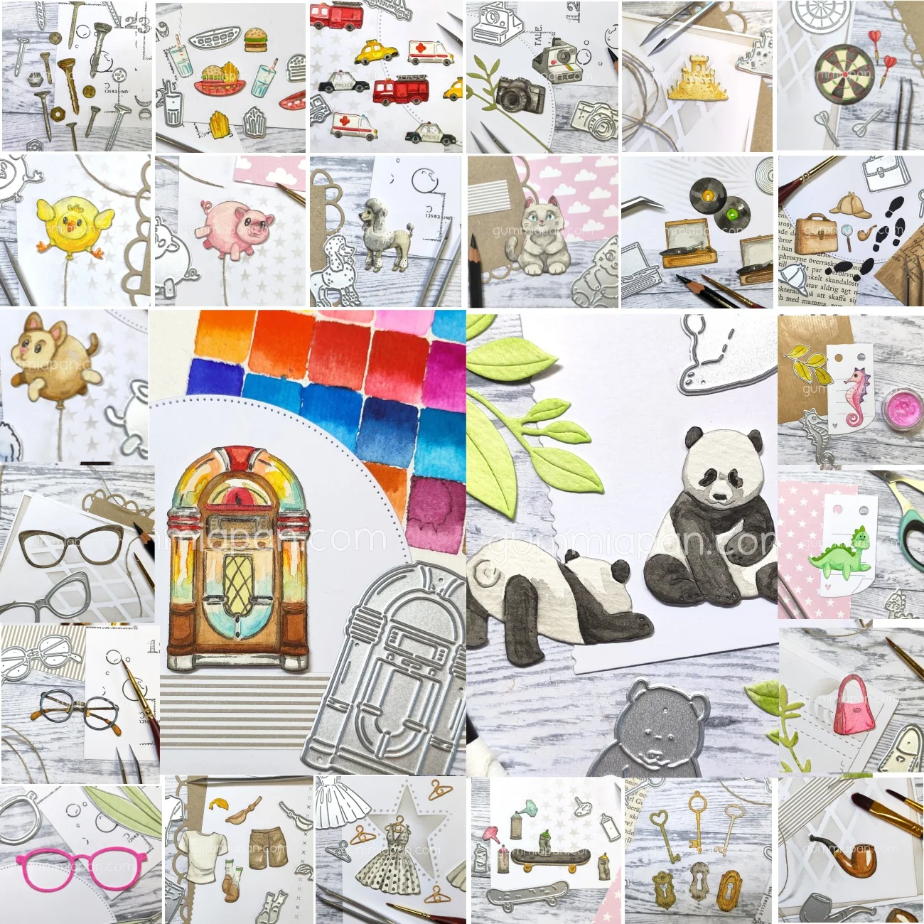 

Mini Animal Reading Glasses Toy Cars Metal Cutting Dies for DIY Decorating Scrapbook Paper Card Album Craft 2024 New Arrivals