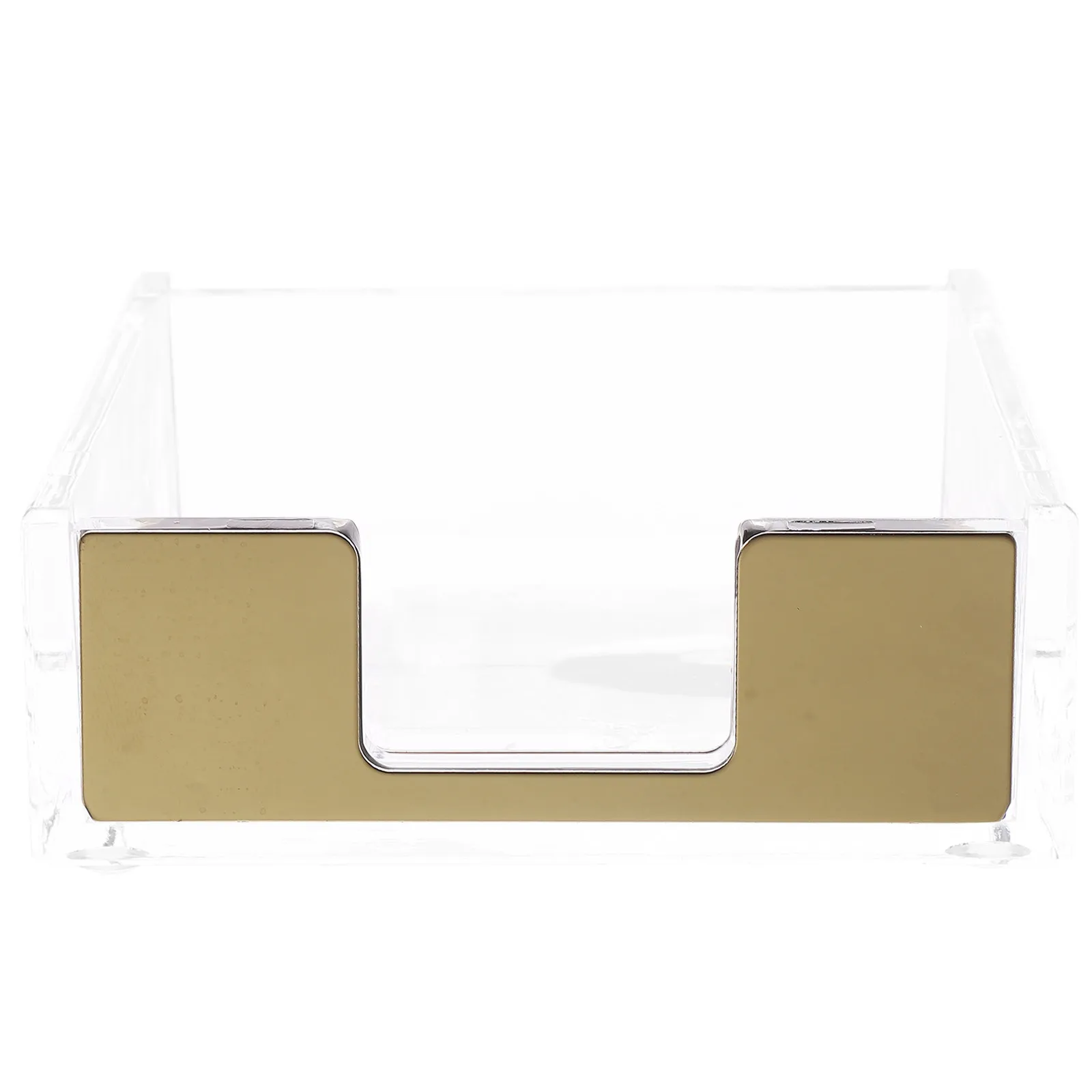 Clear Memo Pad Holder Desktop Organizer Paperclip Storage Business Card Stand Notepad Container Office Supplies Storage Box