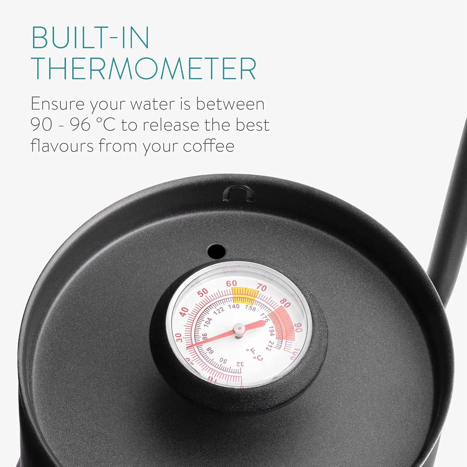 Bollitore a collo di cigno da 33,8 once (1 fl L) per bruciatori da piano cottura - Bollitore in acciaio inossidabile con beccuccio per caffè o acqua - con