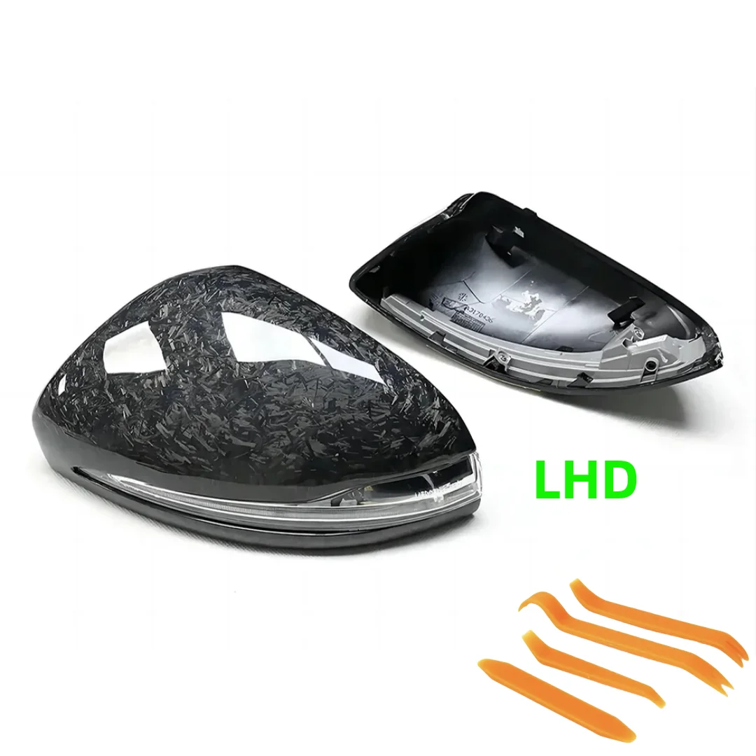 

Replacement Rearview Side Mirror Covers Cap For Mercedes Benz W205 W213 C238 X253 C E GLC Class OEM Forged Carbon Fiber Shell