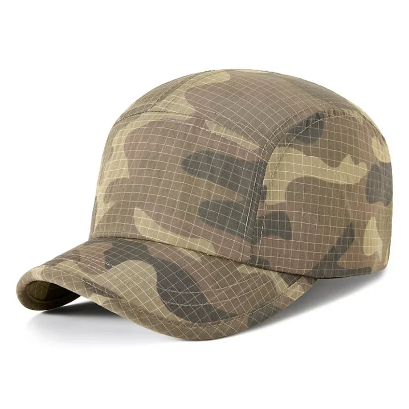 Unisex Summer Quick Dry Thin Short Brim Camouflage Soft Top Duckbill Baseball Cap Outdoor Running Sports Sunscreen Casual Hat