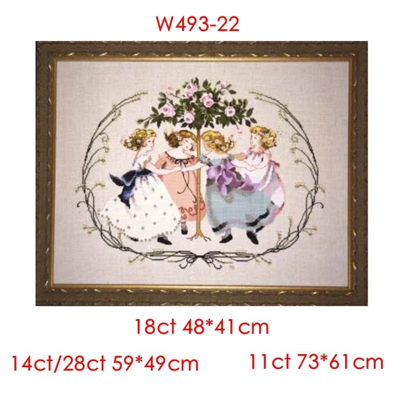 Cross Stitch Embroidery Material Bag Bead Version Fairy Quadruplets 28ct 18ct 14ct 11ct can be Customized Printed Cloth Kit