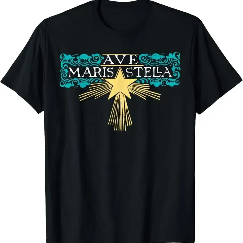 Ave Maris Stella Catholic Women Blessed Mother Latin Mass T Shirt