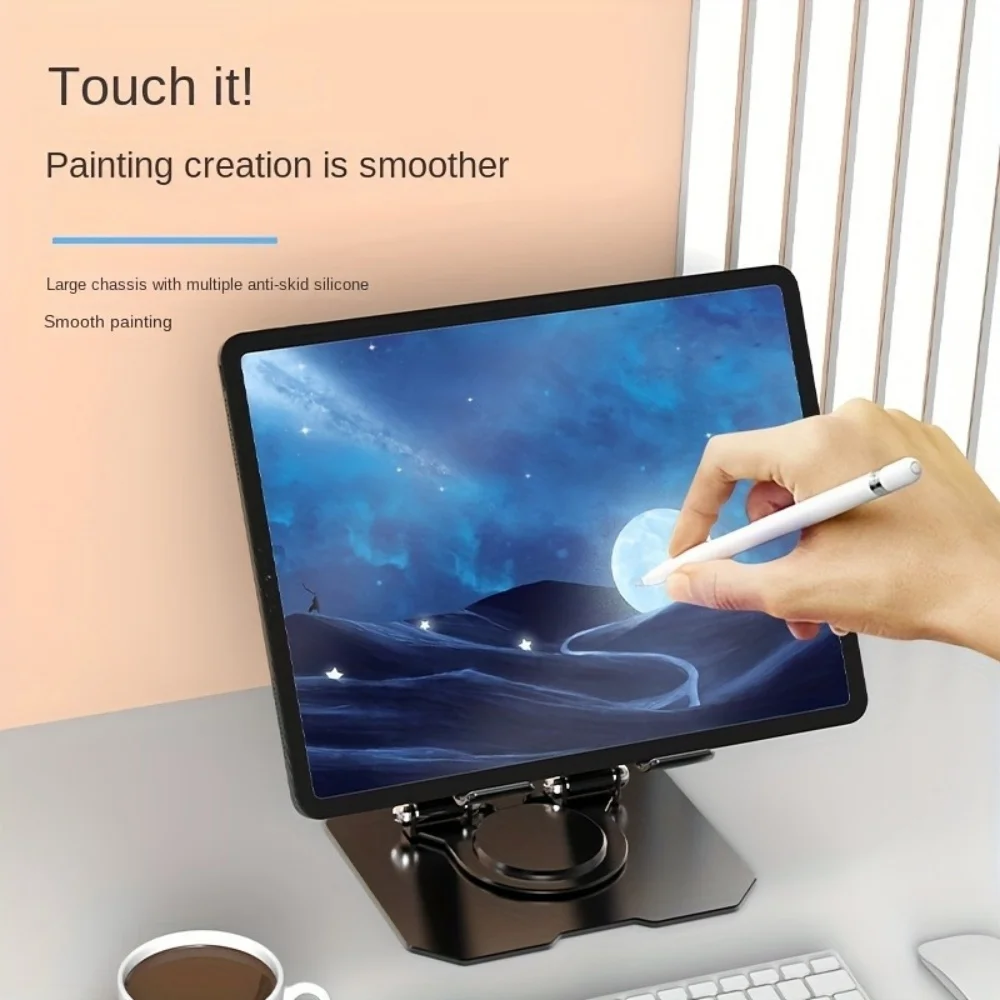 Phone Tablet Stand 360° Rotatable Aluminum Alloy Laptop Tablet 4-16 Inch Foldable Desktop Stand Holder All-Metal Laptop Bracket