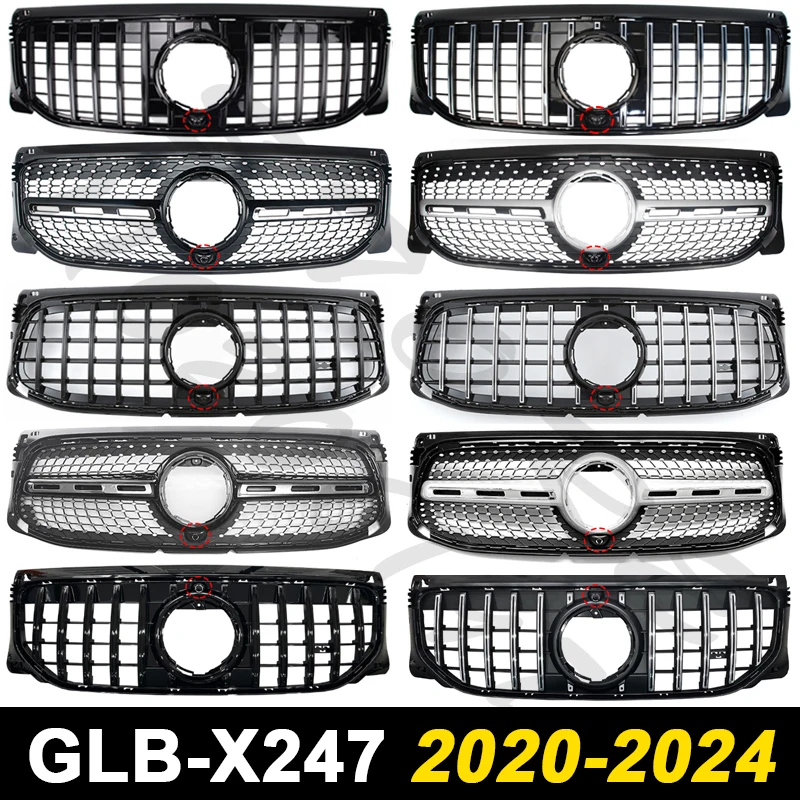 

for 2020-2023 2024+ X247 GLB Mercedes Benz GLB180 GLB200 GLB220 GLB250 GT STAR Bumper Mesh Racing Grille