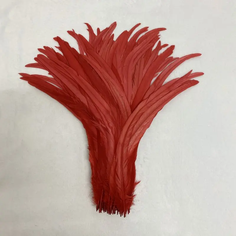 Wholesale 40-45cm Rooster Tail Feather Black Red Blue DIY feather clothing wedding Party supplies performance necessary  fashion