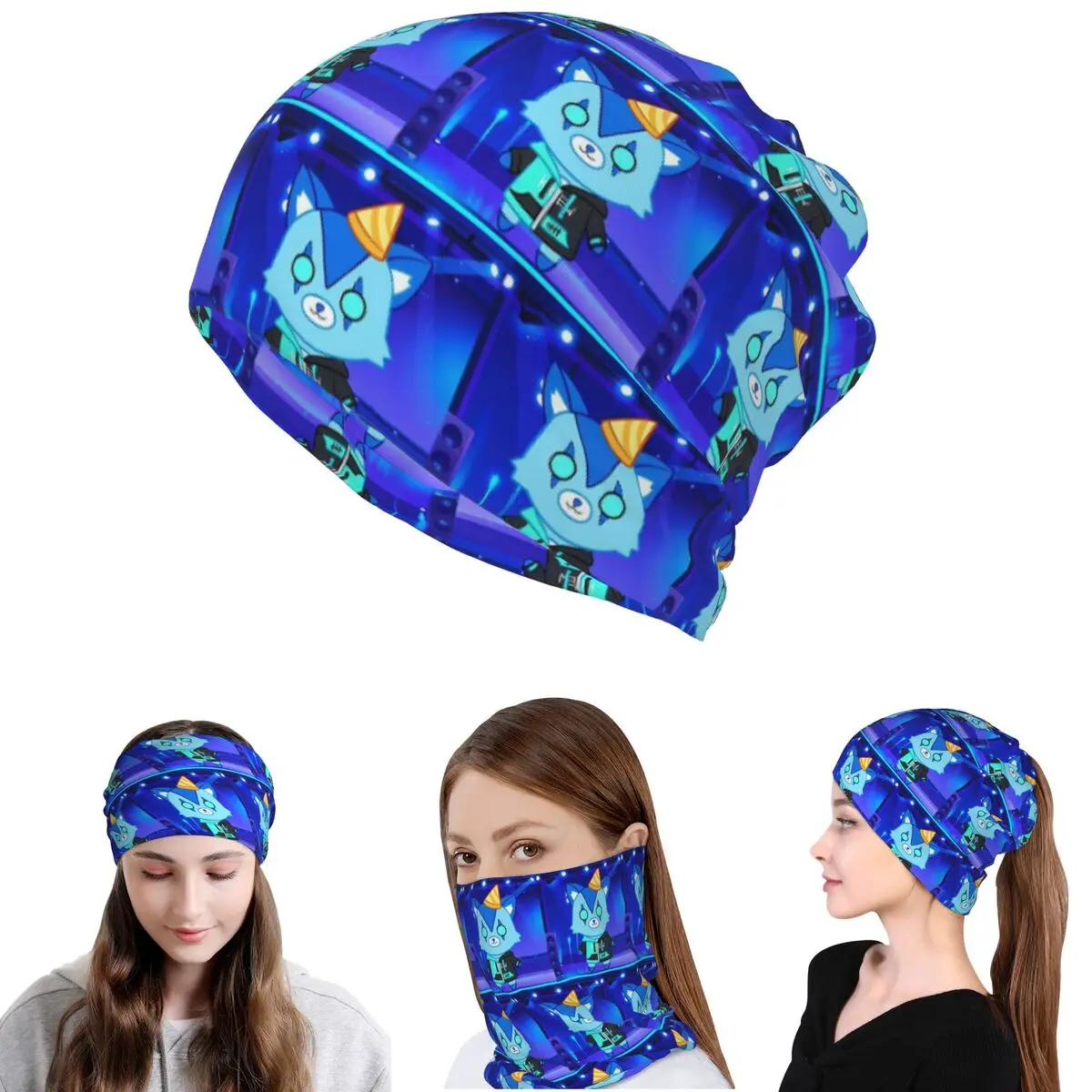 

Cartoon ItsFunneh Krew District Bandana Neck Gaiter Magic Scarf Warm Headwear Beanies Hat for Men Women Adult Washable