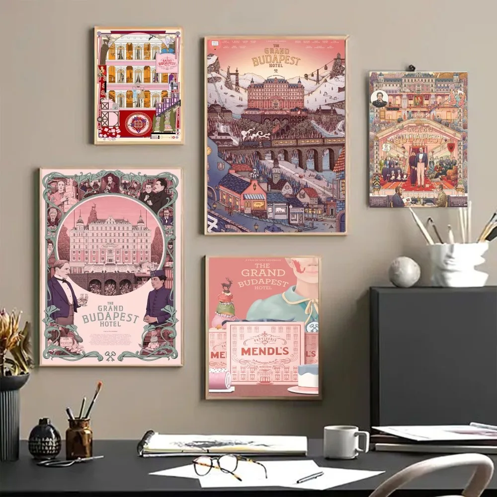 The Grand Budapest Hotel Movie Sticky Posters Vintage Room Home Bar Cafe Decor Vintage Decorative Painting