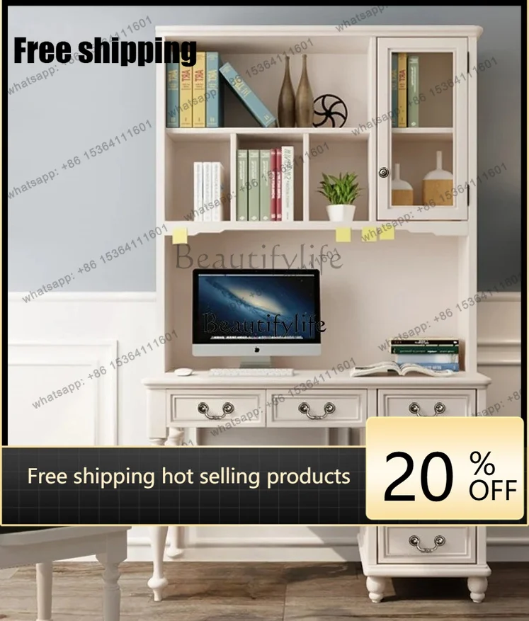 Factory Direct All Solid Wood Light Luxury Home Study Desk Combination