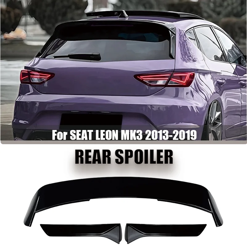 For Seat Leon 5F FR MK3 5Door 2013-2019 Rear Window Side Spoiler Car Window Trim Lip Rear Roof Trunk Top Wing Splitter Tuning