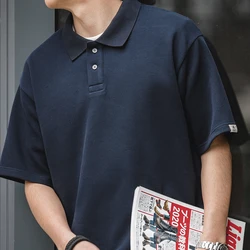 Maden Vintage Heavyweight Polo T Shirt for Men Summer Cotton T-shirts Casual Short Sleeve Tee Male Brand Tops Solid Soft Shirts