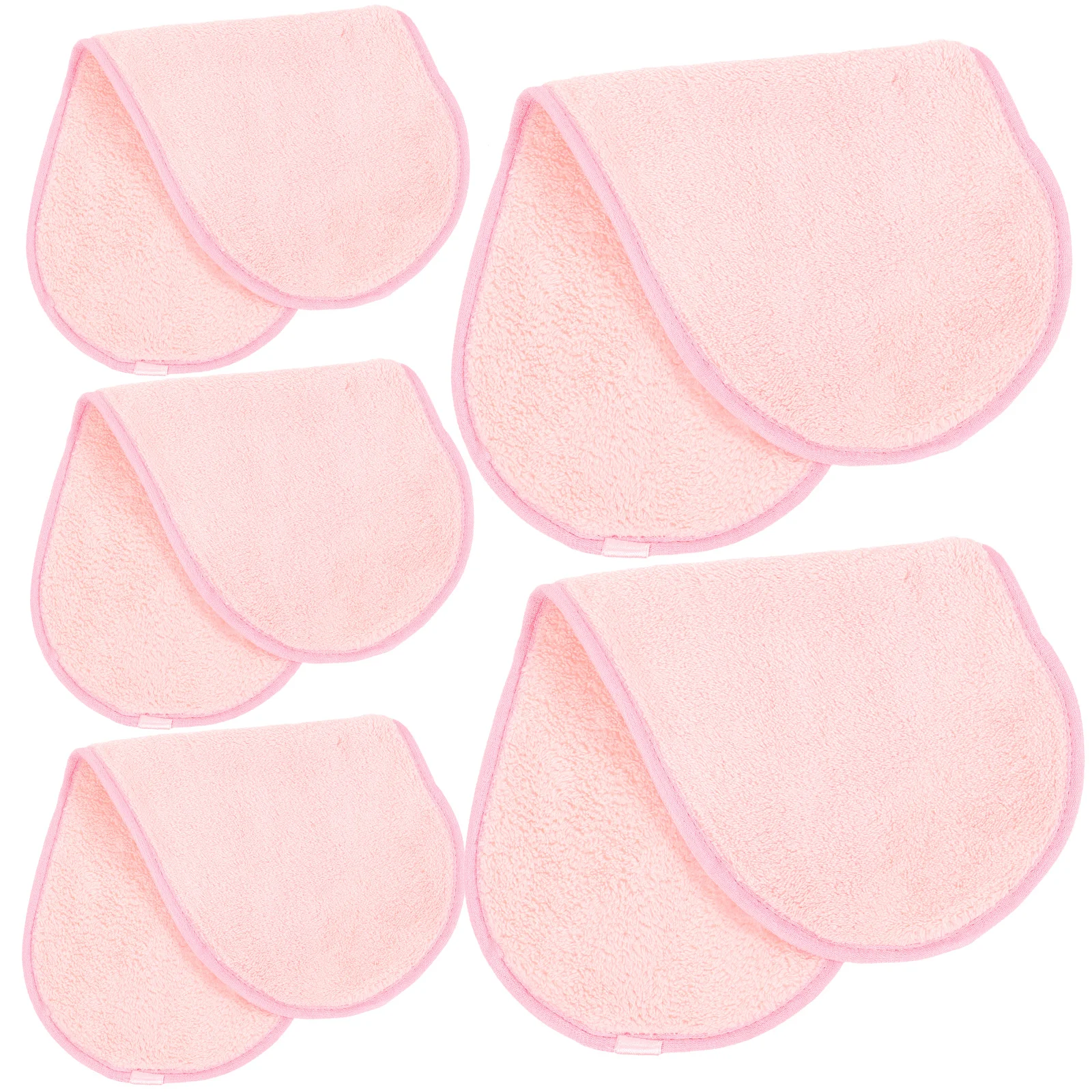 

5 Pcs Coral Fleece Face Towels Reusable Wash Makeup Remover Travel Pink Soft Durable Comfortable Breathable