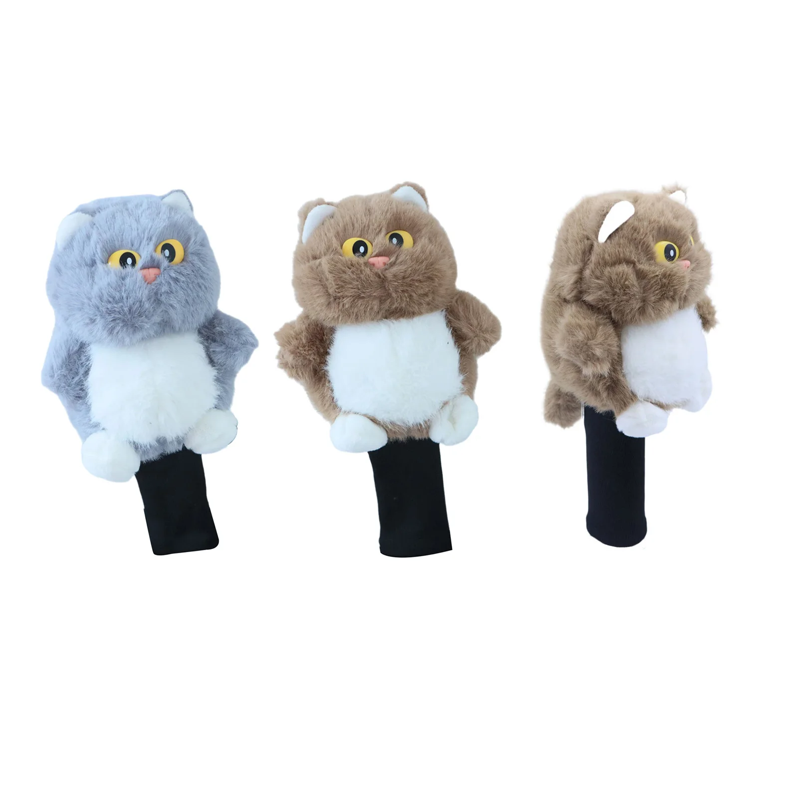 Cute Cat Golf Club Head Covers Plush Animal Fairway Protection Headcover for Golfing Accessories