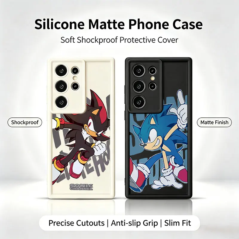 Cartoon Hedgehog S-Sonices Silikon-Handyhülle für Samsung Galaxy S26 S25 S24 S23 S22 Ultra Plus S21 S20 FE stoßfeste Abdeckung