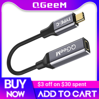 QGeeM USB Type C 3.1 to Mini-DP Female Cable Adapter 4K 60HZ HDTV USB C Mini DP Converter for Macbook HuaWei Mate 10 Samsung S8