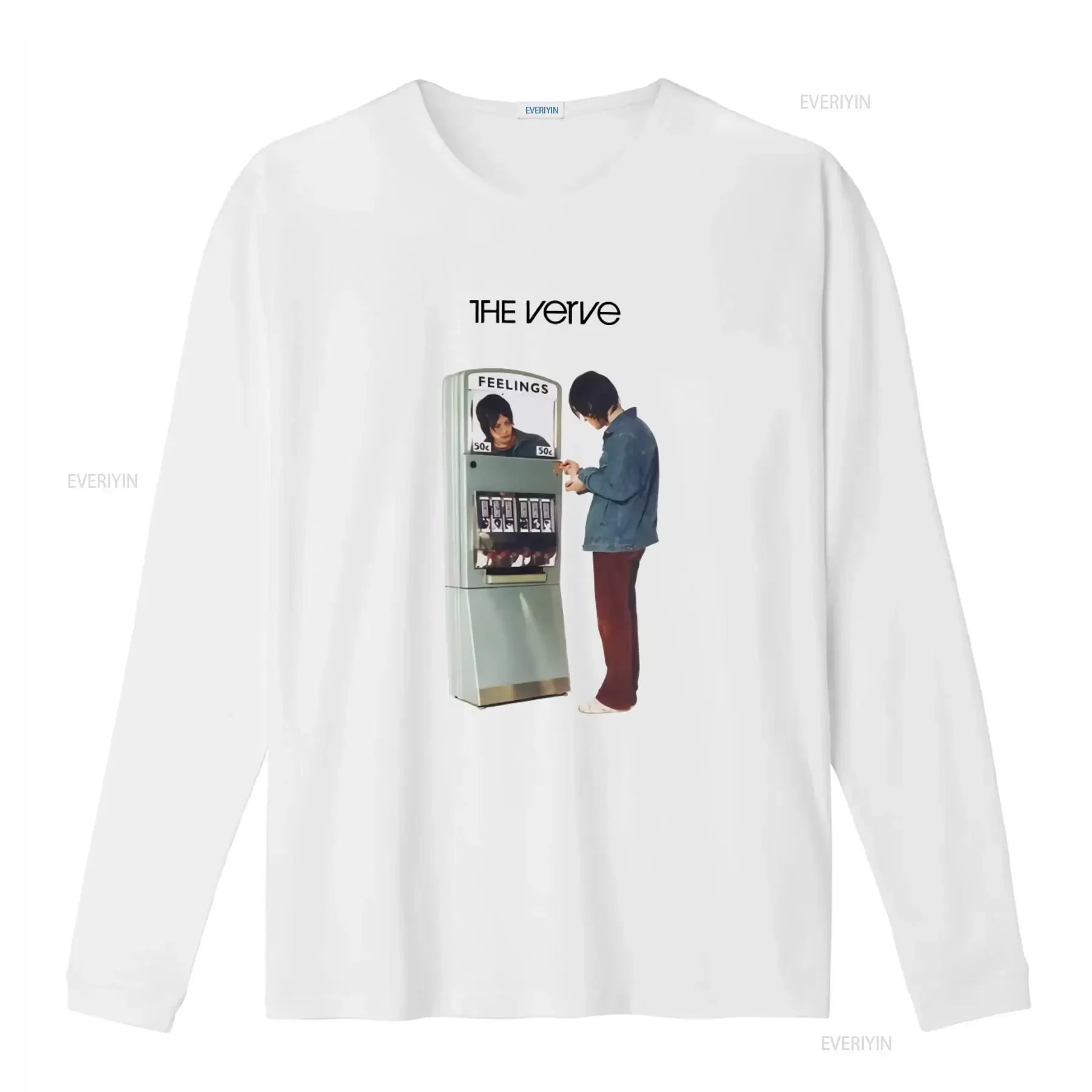 The Verve Band Retro Vending Machine Art T Shirt Feelings 50c Design Ideal for Rock Fans vintage Washed fashion Stretched