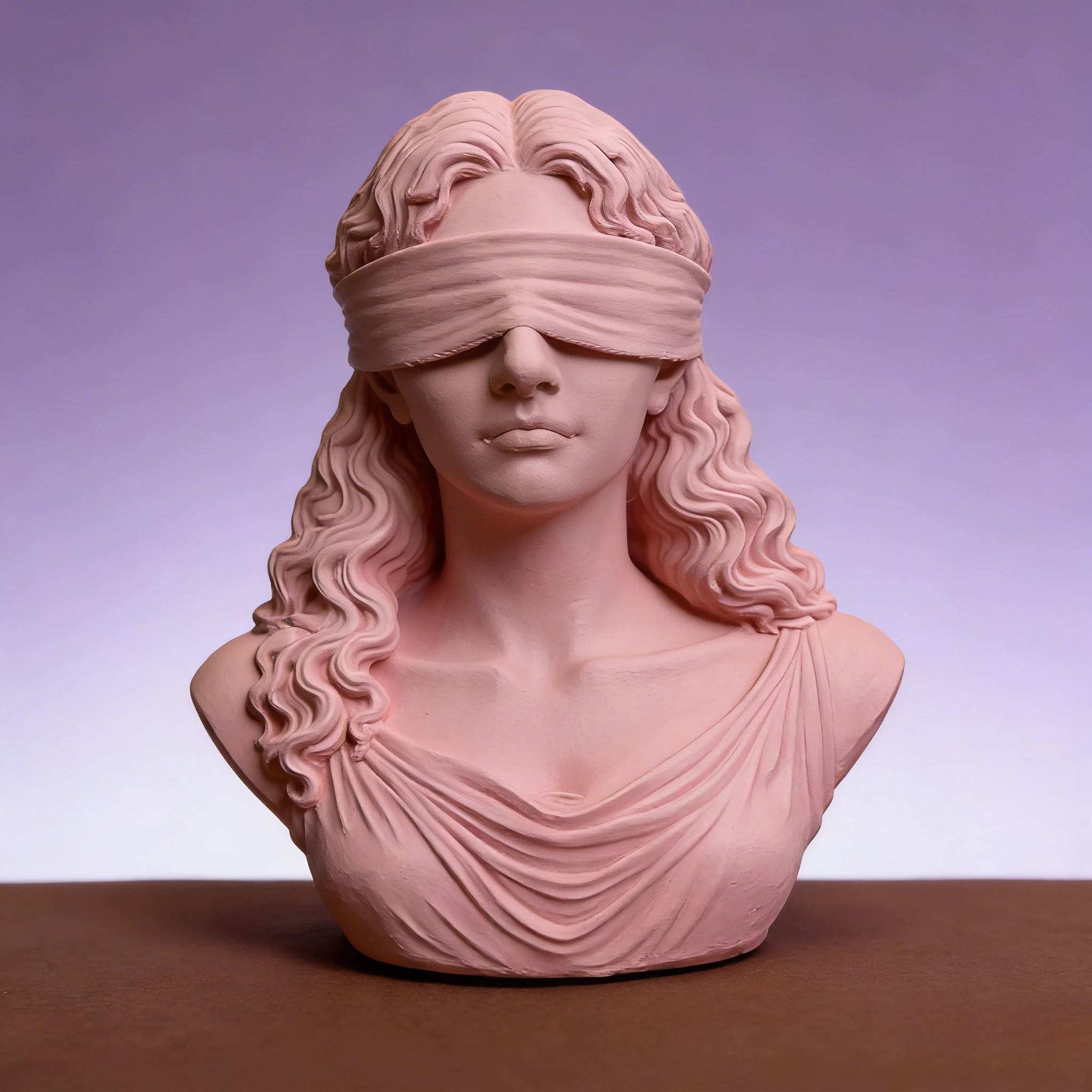Classic Blindfolded Goddess Bust Statue Mysterious Lucky Figurine Sculpture for Home Living Room Decor
