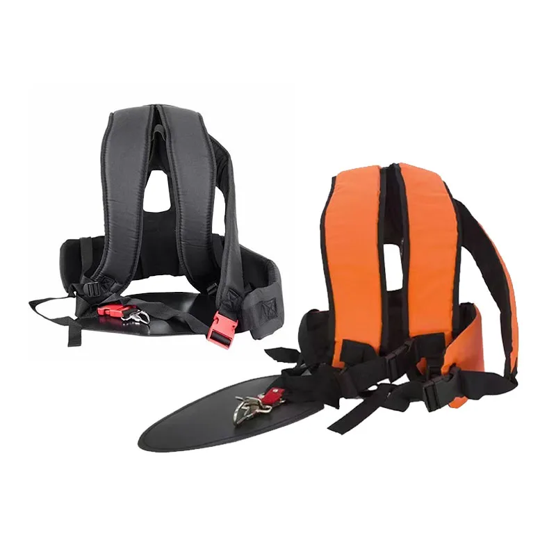 Universal Brush Cutter Harness Double Padded Shoulder Waist Support Strap Labor Saving Weight Relief Backpack with Metal Hook