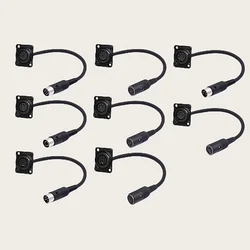 D-Type XLR Male Panel Mount to XLR Male/Female Connector Pass Through Cable,5/6/7/8 Pin Mic XLR Feed/Pass Thru Converter