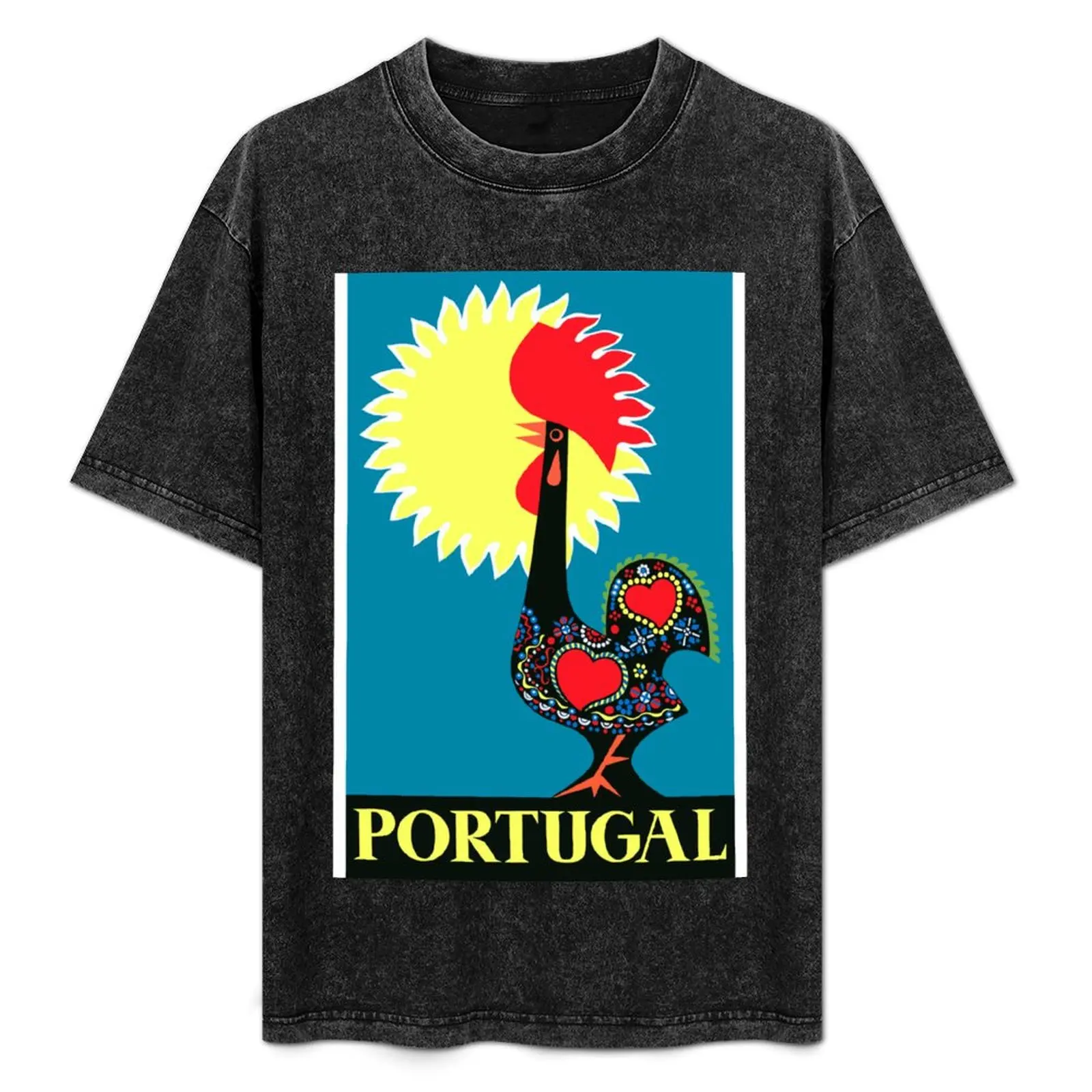 Camiseta com estampa de pôster de viagem Rooster Of Barcelos de Portugal 1965, camiseta com estampa de moda