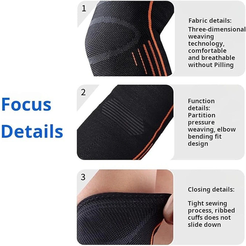 1PC Elbow Support Brace for Men Women,Breathable Compression Sleeve for Tennis Elbow Golf ,Adjustable Arm Band for Weightlifting view 2