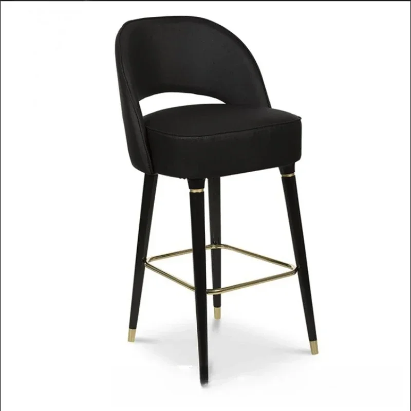 Solid wood bar chair furniture Nordic fashion sales department hotel KTV front desk leisure high chair