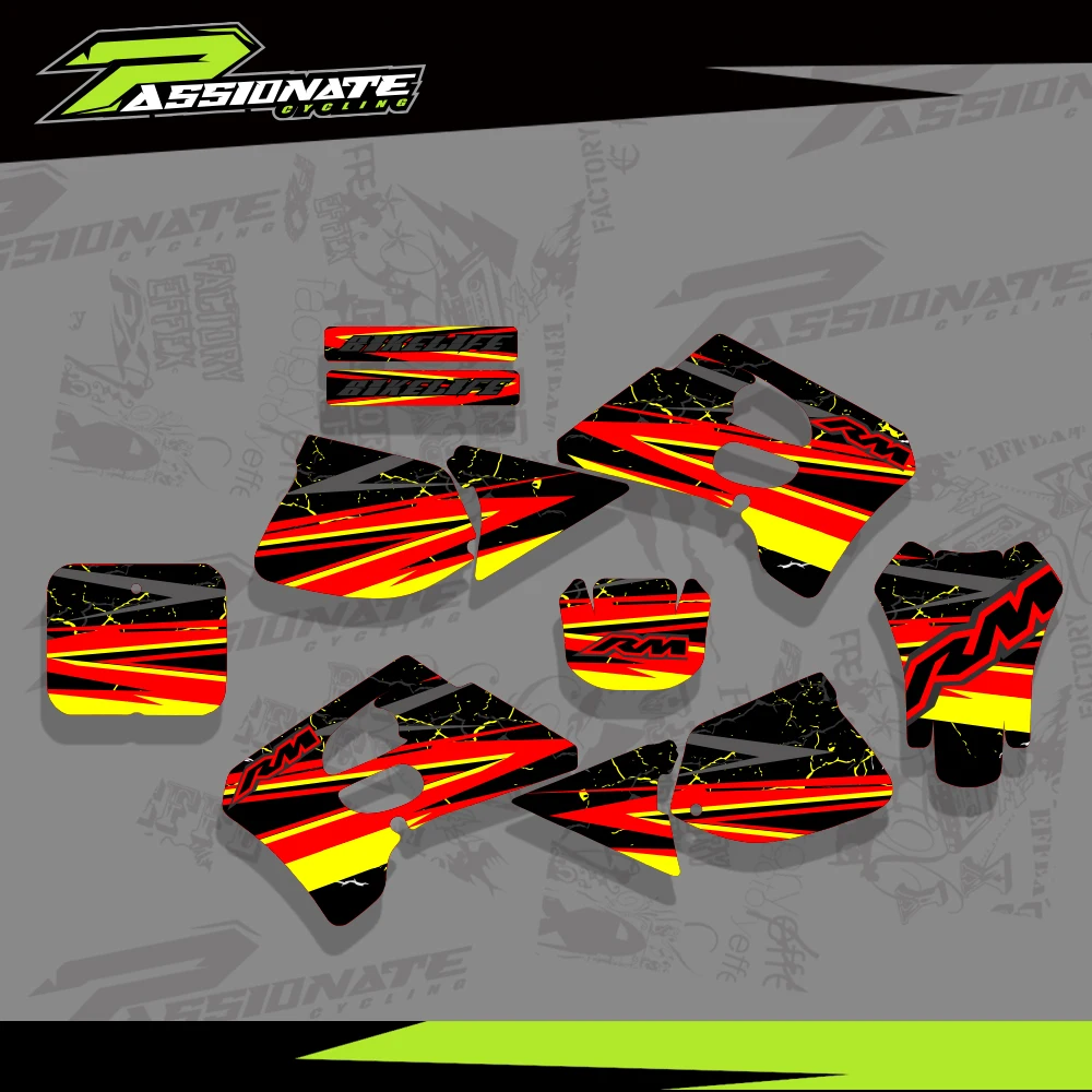 For Suzuki RM 125 250 RM125 RM250 1993- 1995 Graphics Background Decals Stickers Motorcycle Protector Stickers Custom