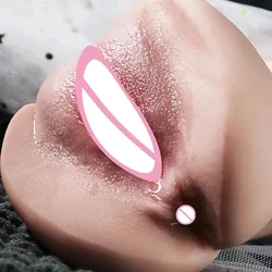 18 +Realistic 3D Semi Butter Male Sex Toy, Real Vagina and Anus, TPE Masturbator, Travel Channel，Adult Male Sex Toy Airplane Cup