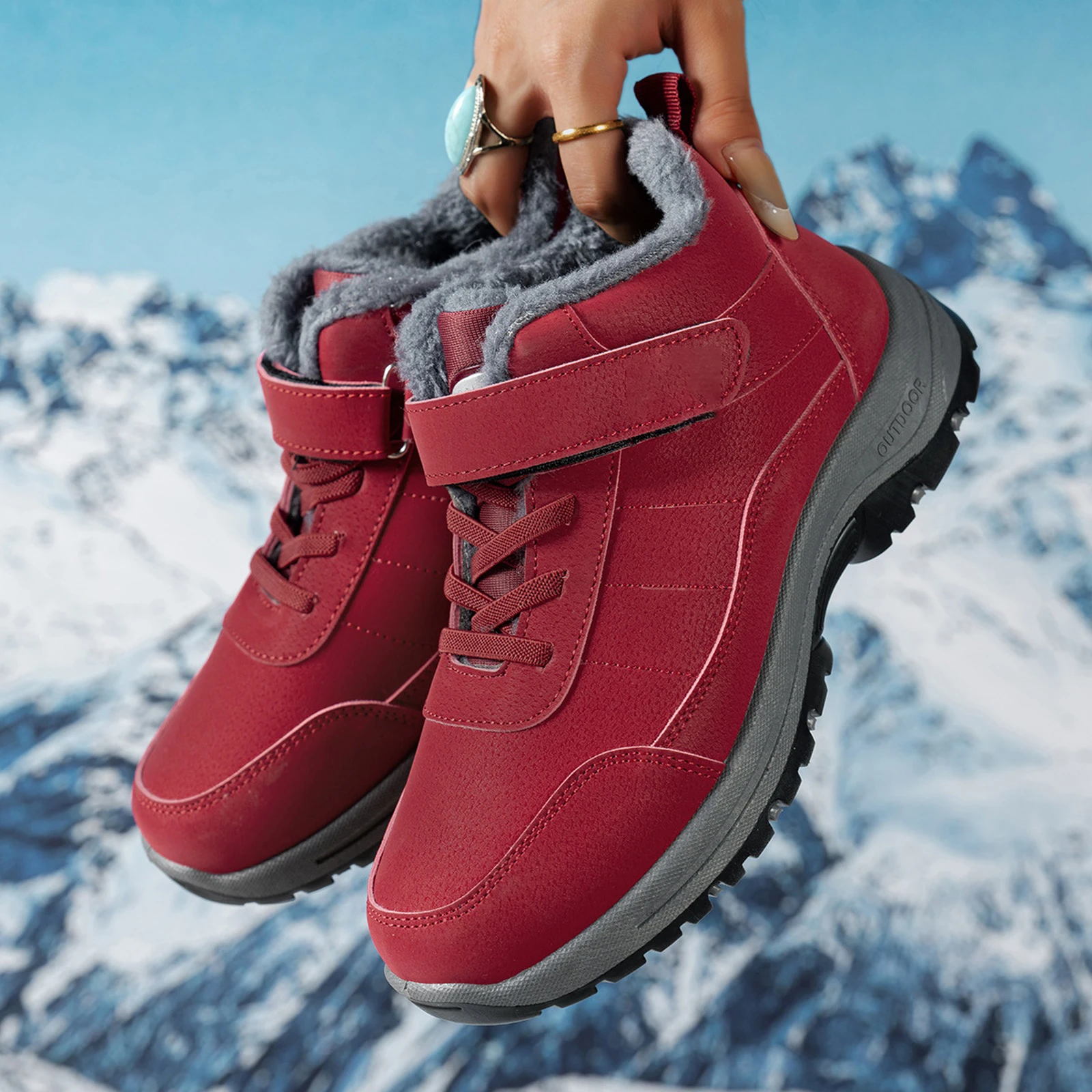 

Зимние зимние ботинки, женская обувь, теплая дышащая походная обувь, женские противоскользящие ботильоны на плоской подошве, короткая плюшевая мужская обувь, женская обувь