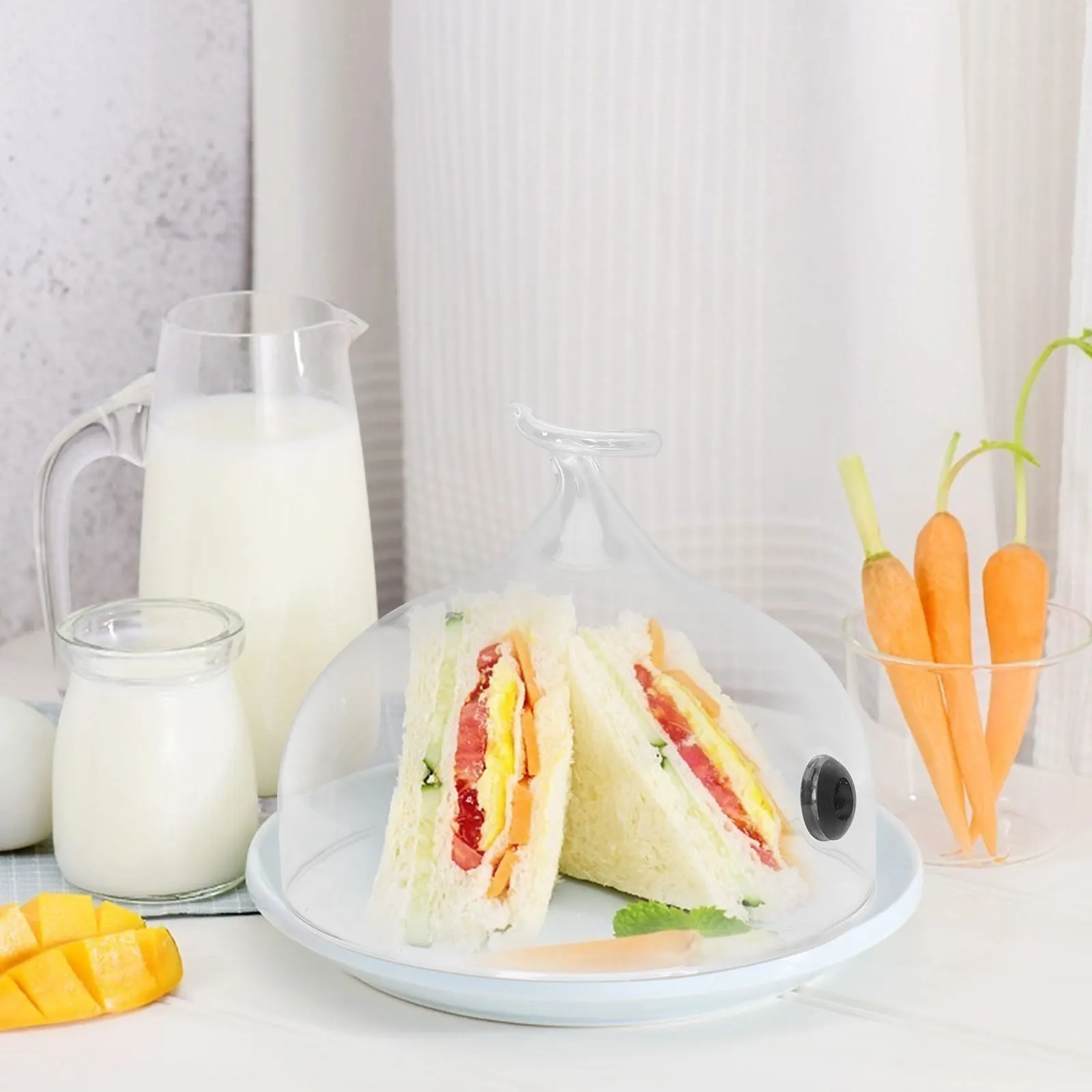 

Glass Smoking Cloche Multi-Purpose Food Cover for Party Banquet Wine Safe Easy Clean Transparent Display