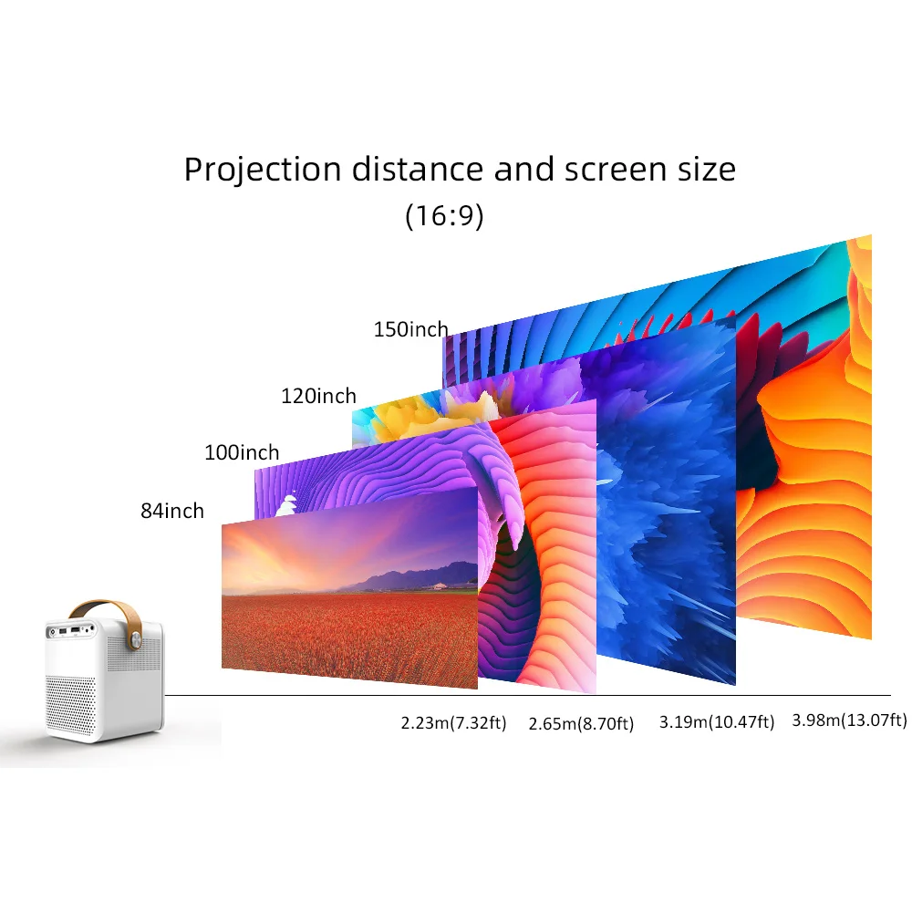 C750 Inteligentny projektor 1080P Full HD Android LCD LED 4K Przenośna wiązka WiFi z baterią