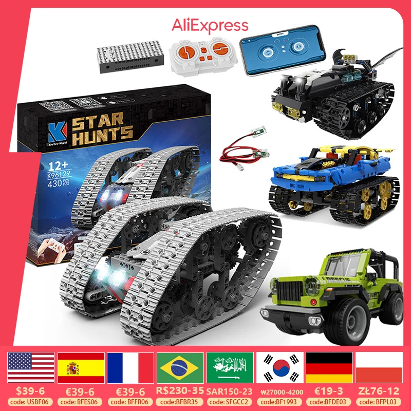 Technical APP Remote Control Double-sided Tank K96129 Chain Vehicle Bricks Building Blocks Programming Toys For Boys Moc Gift