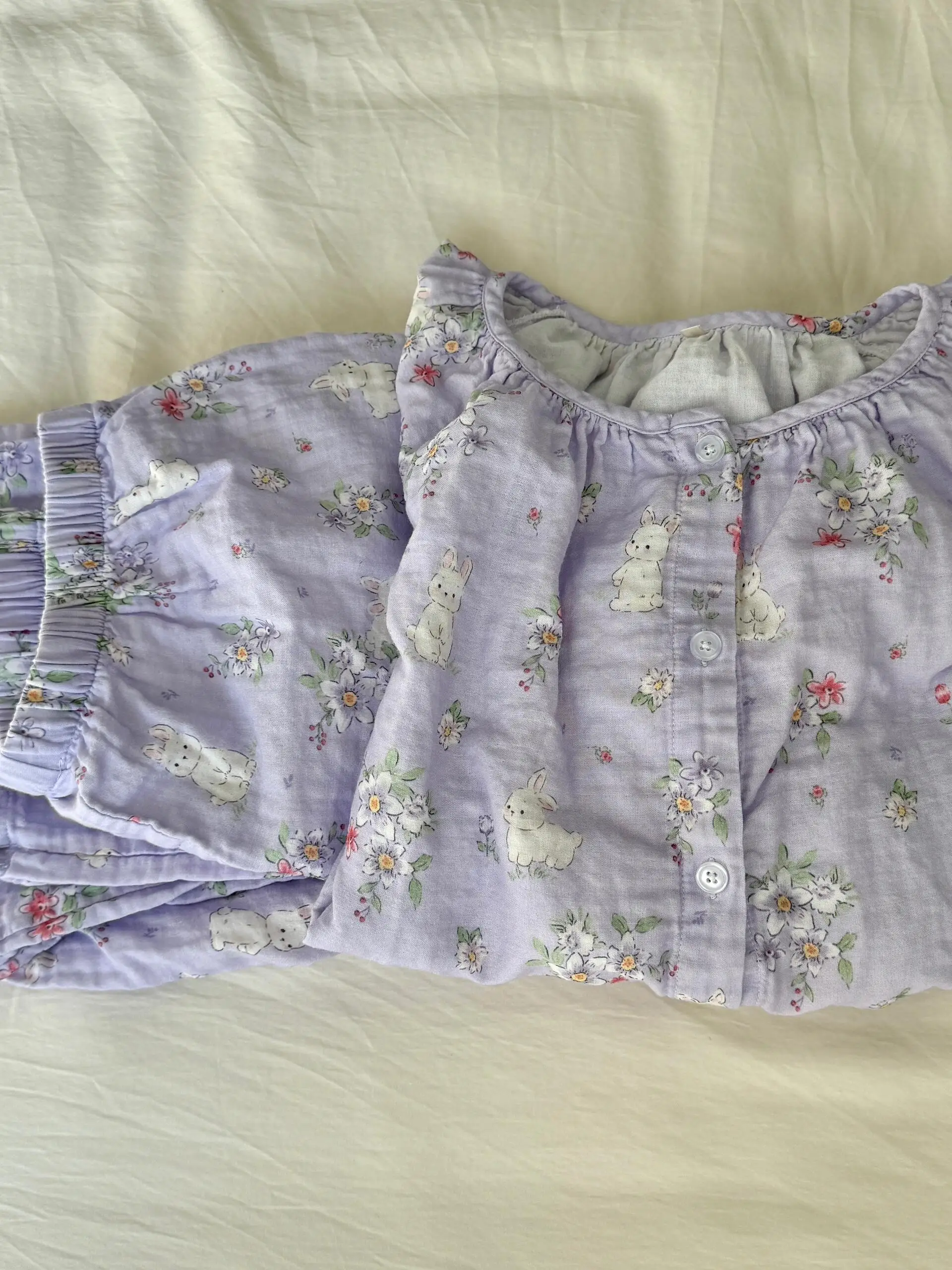 

Cute Rabbit Spwear Set Comfortable Home Clothes for Women Spring Autumn New Sle plus Size Korean Version Sin G