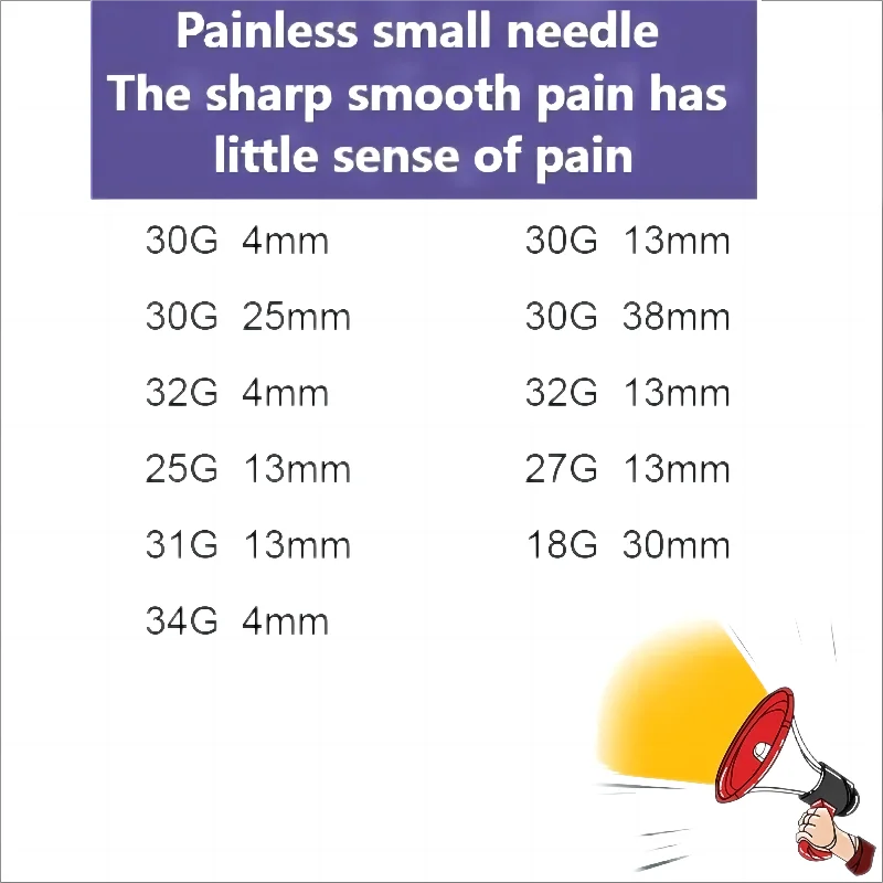 100pcs painless small needle 30G 13mm 4mm 25mm disposable medical micro-plastic injection cosmetic sterile needle surgical tool