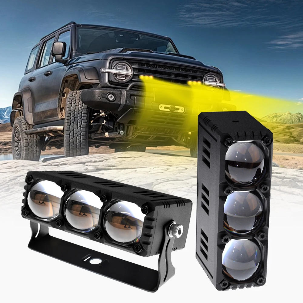 

For Auxiliary Spotlight Lamp Car Fog light Accessories Motorcycle Mini Driving Light Headlight Universal Dual Color ATV Scooter
