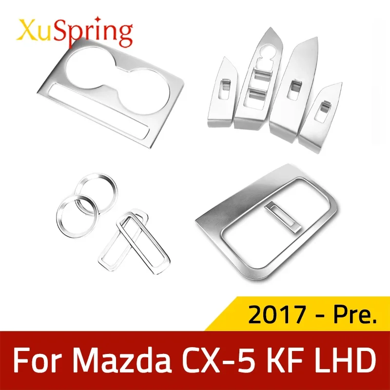 Inner Silver Garnish Strips for Mazda CX-5 CX5 2017-2020 2021 2022 2023 2024 KF LHD Matte Chrome Styling Cover Trim Stickers