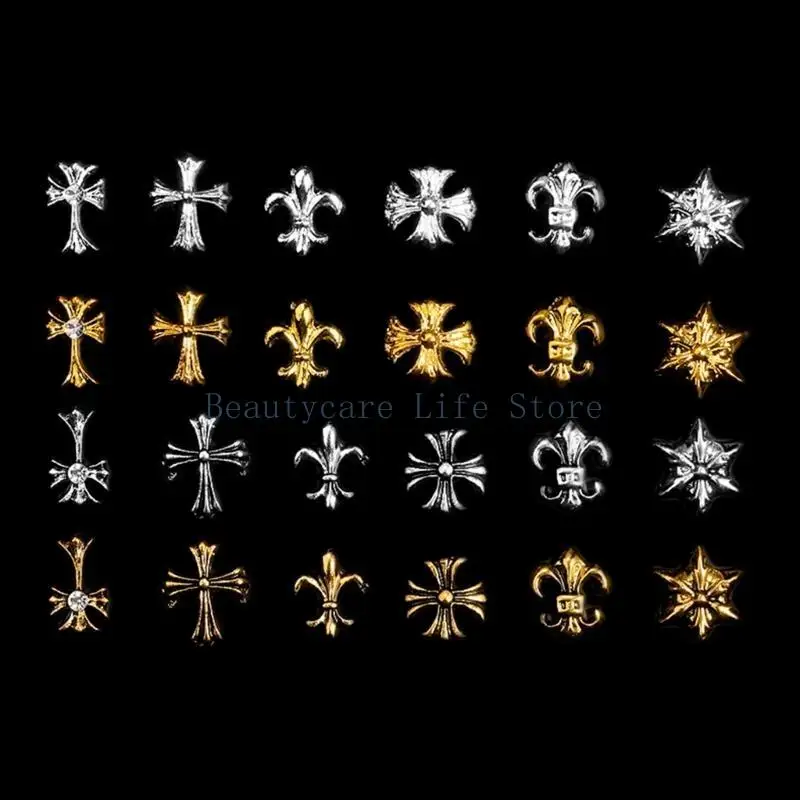 652c 24-siewostka gwóźdź Dzieci Rhinestones Charms Multi DIY Paznokcie dekoracja manicure akcesoria