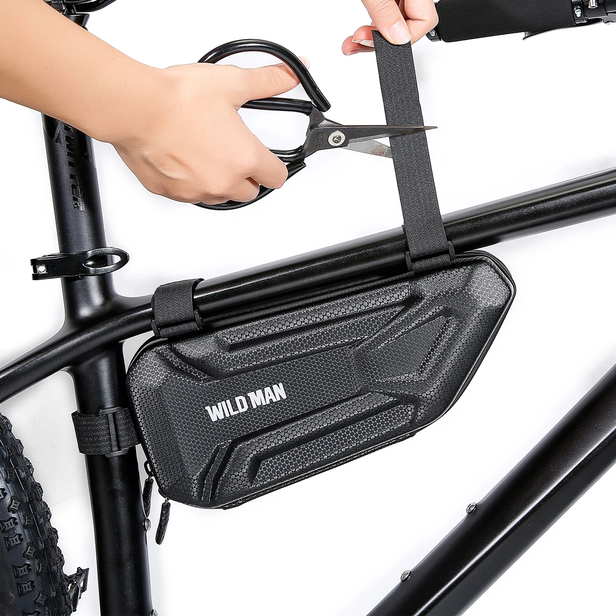 WILD MAN XT4 Road Mountain Bicycle Bag EVA Hard Shell Waterproof Triangle Bag Electric Motorcycle Side Bag Rear Rack Bicycle Bag