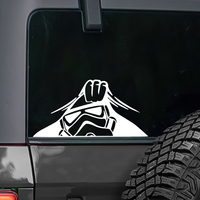 Stormtrooper Peeking Creative Sticker Scratch Resistant Apply On Car Truck Window Laptop Decals Auto Exterior Decor Accessories