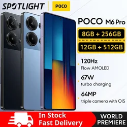 POCO M6 Pro 4G Global Version Smartphone Helio G99 Ultra 120Hz Flow AMOLED 64MP Triple Camera with OIS 67W turbo charging